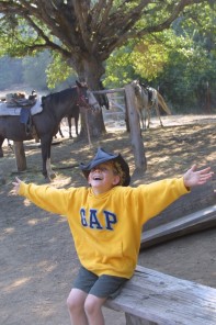 Max at camp as a child