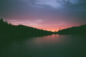 Lake at sunset in the Trinity Alps