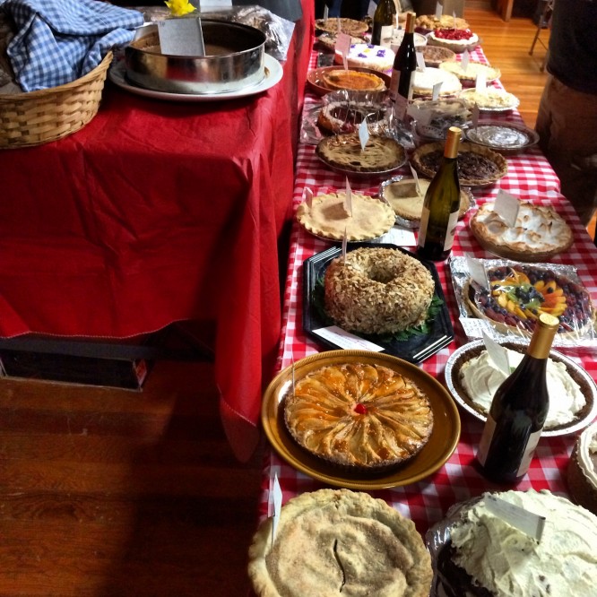 The pie table at the Hyampom Pie Auction