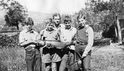 boys at camp trinity fishing