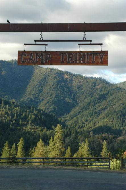 Camp Trinity Sign hanging over the main gate